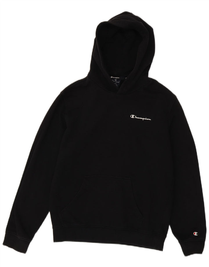 CHAMPION Mens Hoodie Jumper Small Black Cotton