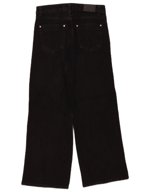 Zara Damen-Jeans mit weitem Bein, EU 36, XS, W26, L26, schwarze Baumwolle