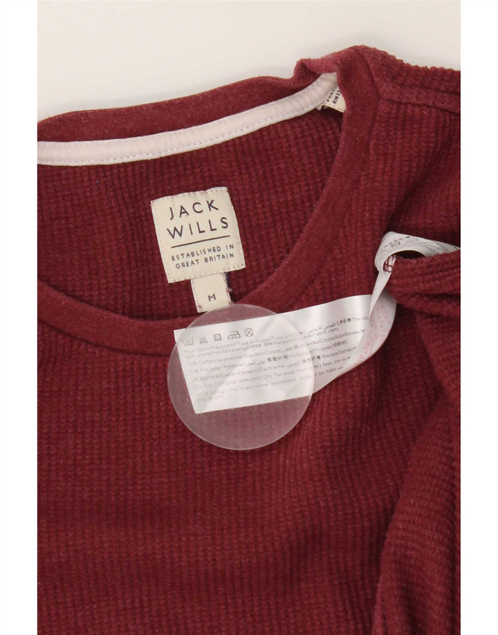 Jack Wills Haut à manches longues pour homme en coton bordeaux moyen