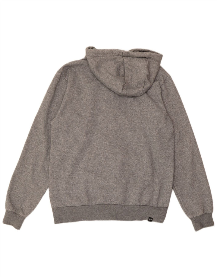 PUMA Mens Graphic Zip Hoodie Sweater Medium Grey Flecked Cotton