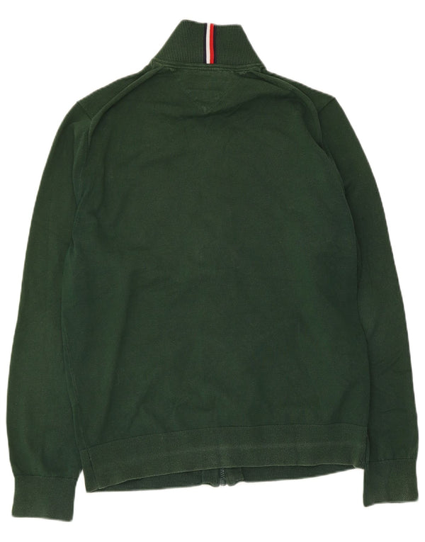 Tommy Hilfiger Cardigan entièrement zippé pour homme en coton vert moyen