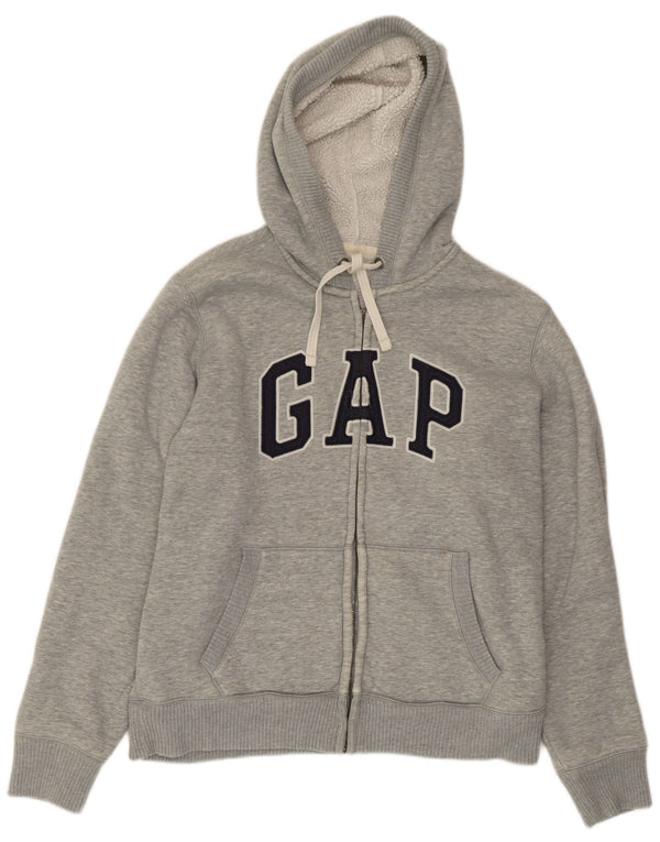 Gap Mens Graphic Zip Hoodie Sweater Large Grey Cotton
