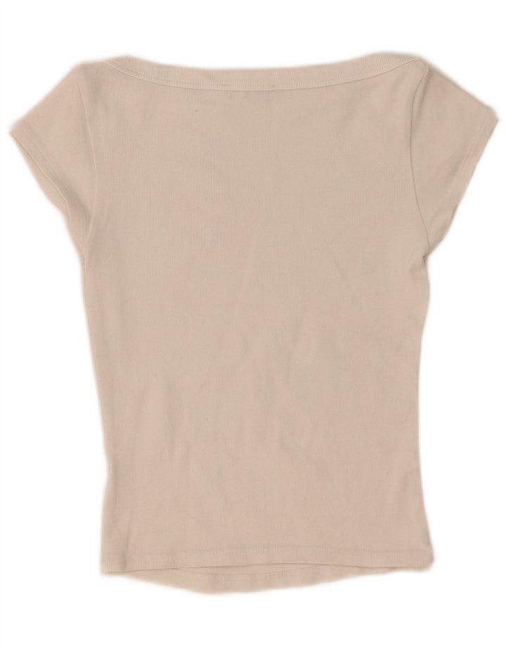 Zara Womens Crop T-Shirt Top UK 12 Medium White