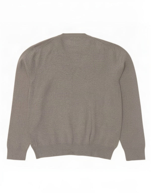 Marks & Spencer Pull col en V pour femme UK 18 XL Coton moucheté gris