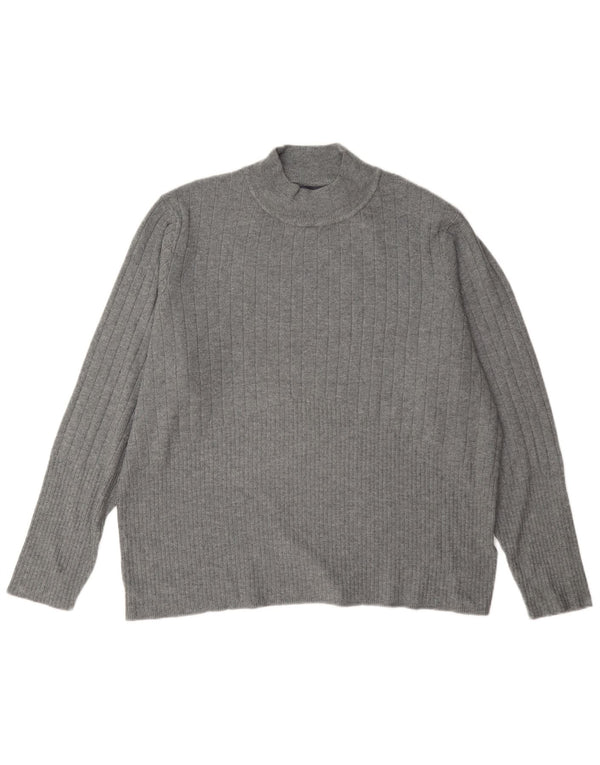 Marks & Spencer Pull col roulé pour femme UK 22 3XL Gris Viscose