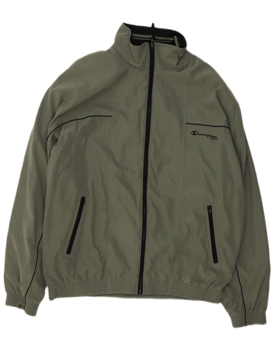 Champion Mens Bomber Jacket UK 42 XL Green Polyester