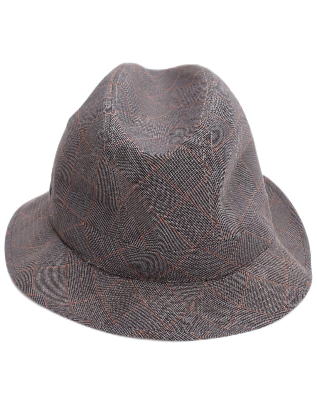 Cappello Fedora vintage da uomo grande classico a quadri grigi