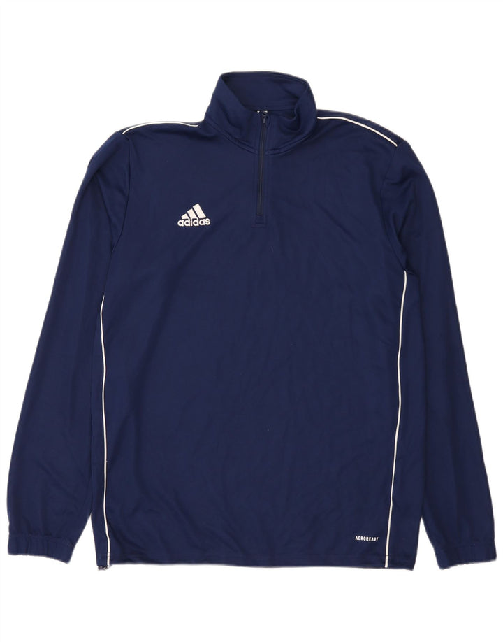 Adidas Herren Aeroready Zip Neck Pullover Trainingsanzug Top Large Marineblau