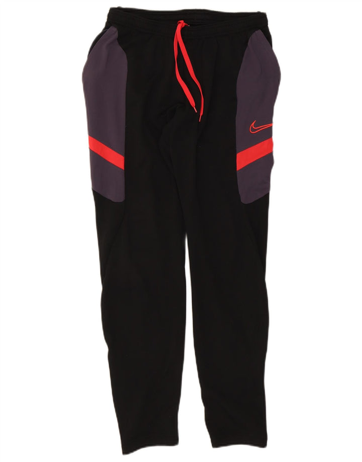 Nike Womens Tracksuit Trousers UK 12 Medium  Black Colourblock Polyester