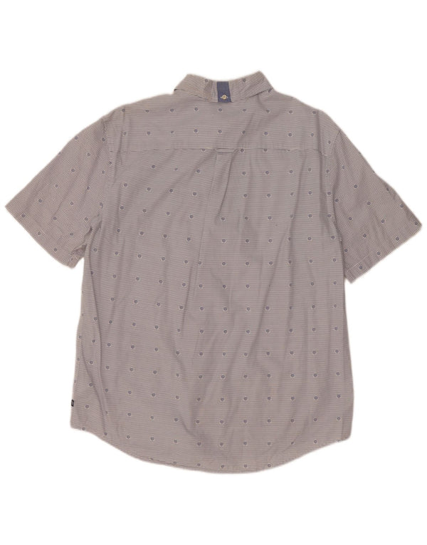 Chaps Camisa de manga corta para hombre grande de algodón a rayas azules náuticas