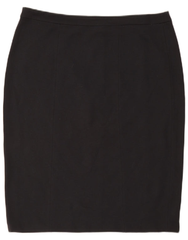 Armani Collezioni Damen Bleistiftrock IT 48 XL W34 Schwarze Viskose