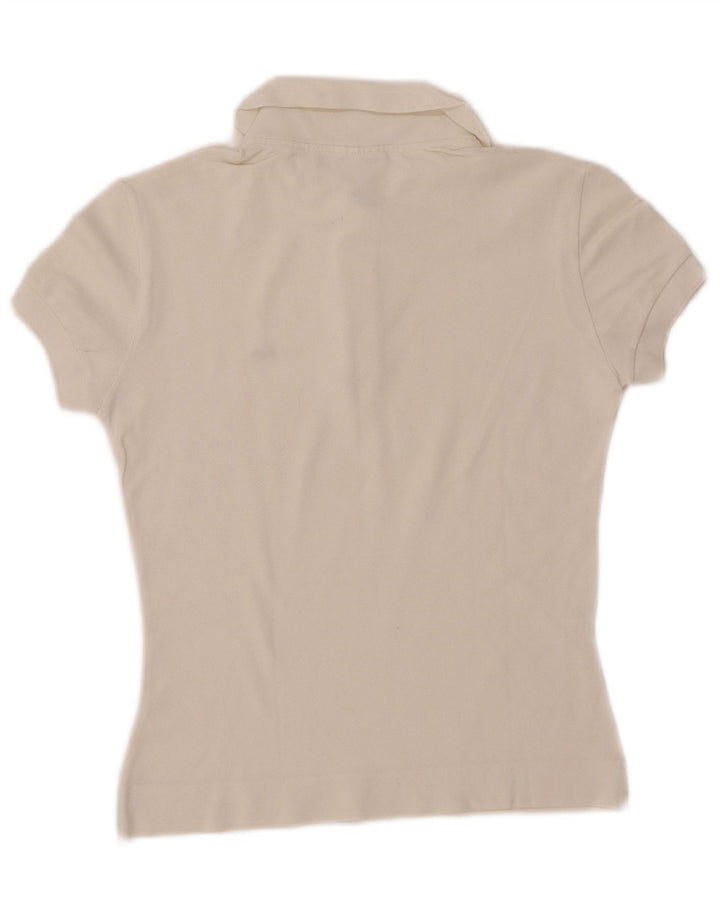 LACOSTE Womens Polo Shirt Size 38 Medium White Cotton