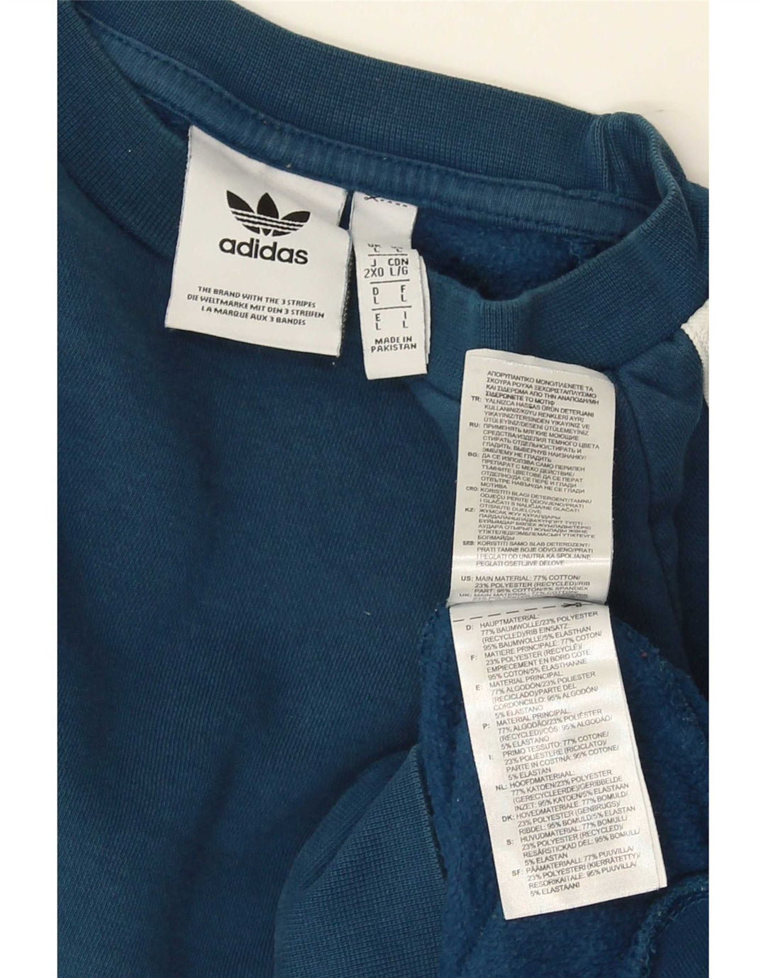 Felpa Adidas Uomo Maglione Large Blu Cotone