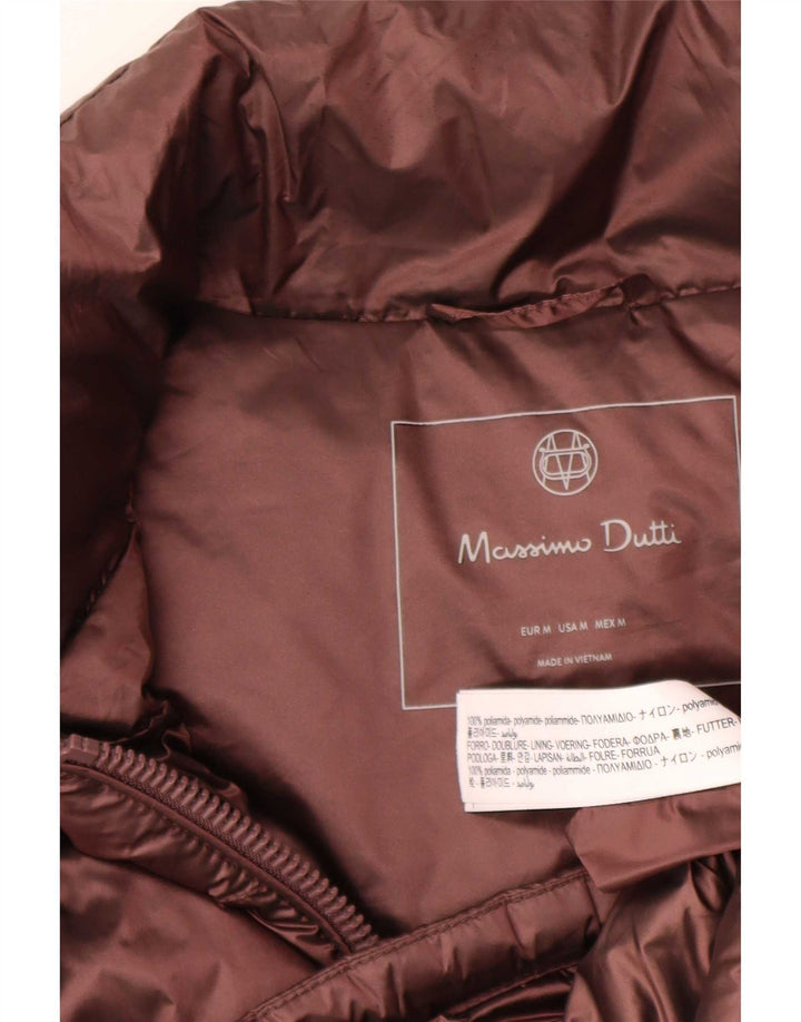 Massimo Dutti Chaqueta Acolchada Mujer UK 44 Marrón Medio Poliamida