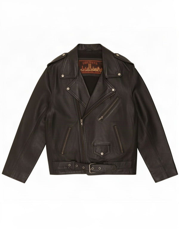Jaqueta de couro masculina vintage UK 38 Médio Preto