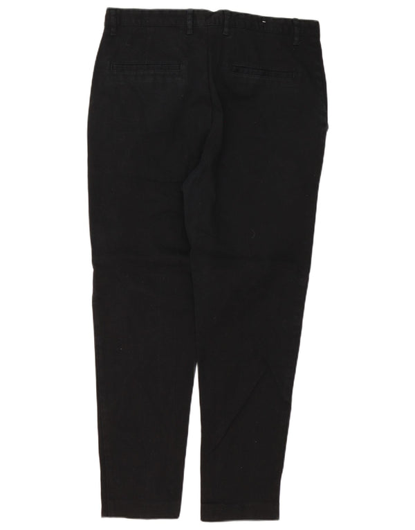 Zara Mens Tapered Chino Trousers EU 44 Large W34 L28 Black Cotton
