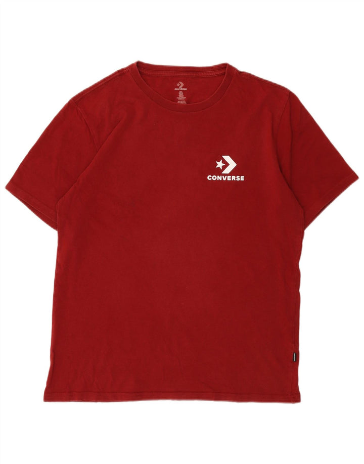 CONVERSE Herre T-Shirt Top Lille Rød Bomuld