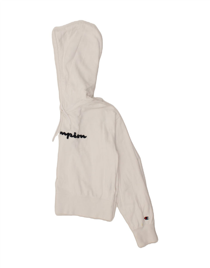 CHAMPION Womens Graphic Hoodie Jumper UK 18 XL White Cotton Vintage Champion and Second-Hand Champion from Messina Hembry 