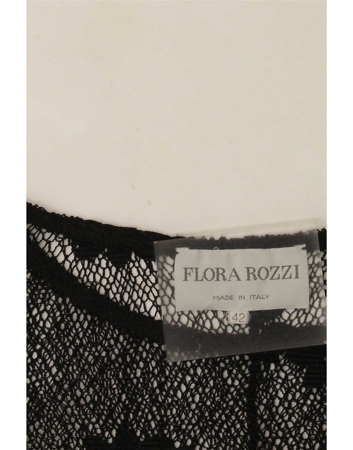 Vintage Womens See Through Lace Bodysuit IT 42 Medium Black Floral