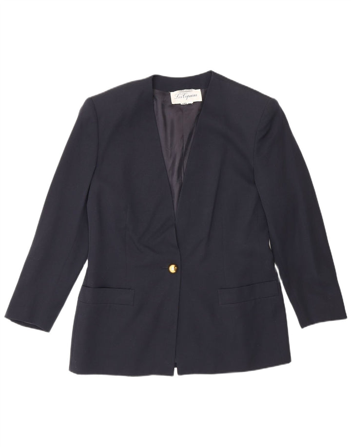 Giacca blazer da donna a 1 bottone Les Copains UK 14 medio blu navy