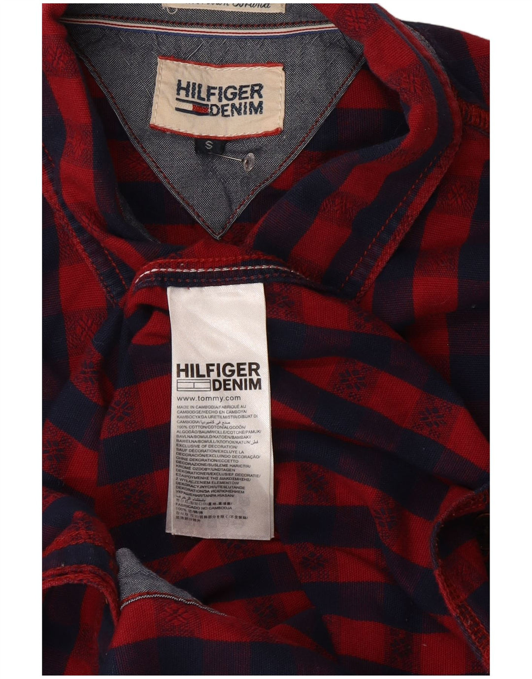 Camicia da uomo vestibilità regolare Tommy Hilfiger piccolo cotone a quadri rossi