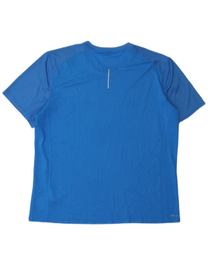 Nike Herren Dri Fit T-Shirt Top XL Blau Polyester