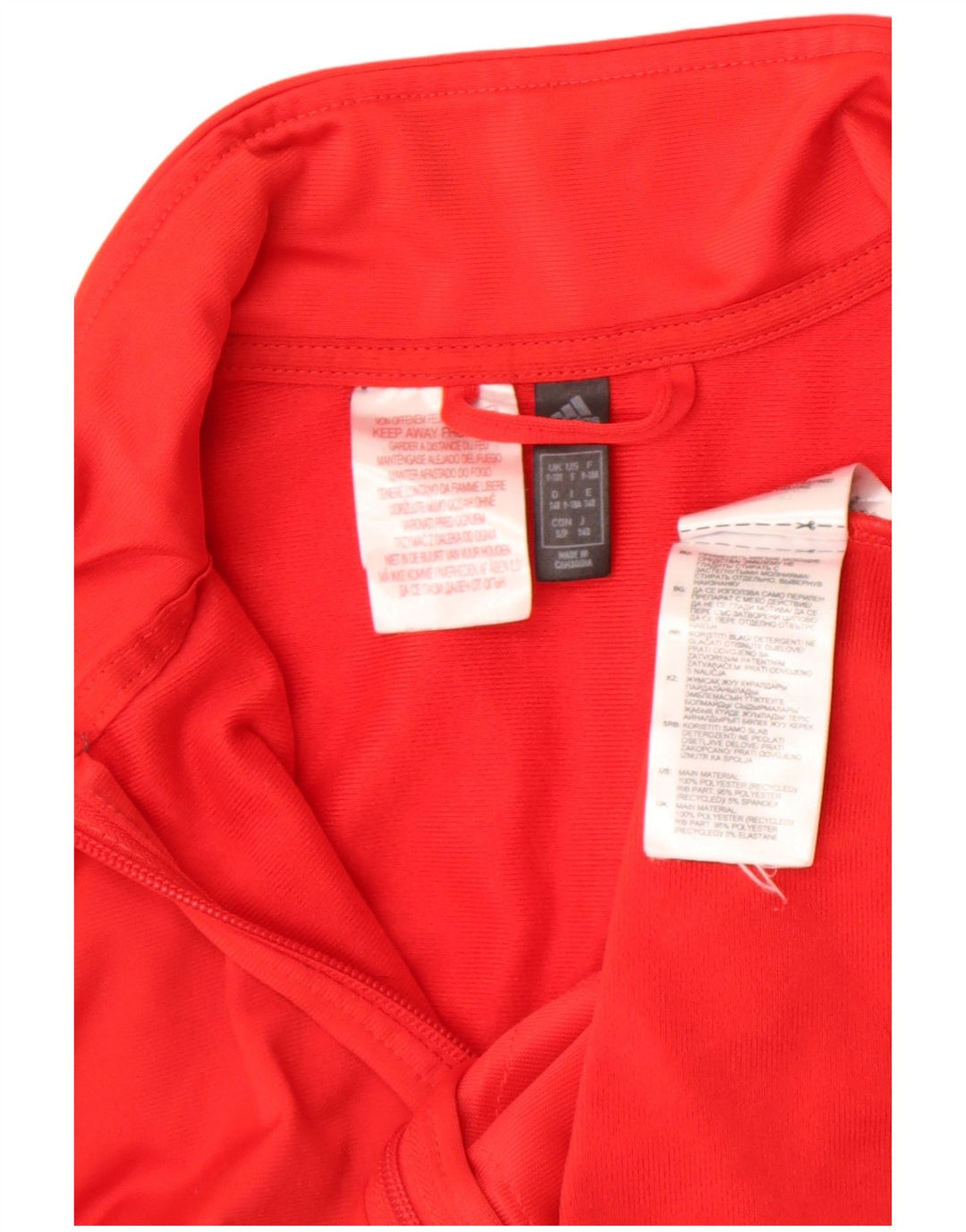 Adidas Jungen-Trainingsanzug-Top-Jacke, 9–10 Jahre, rotes Polyester