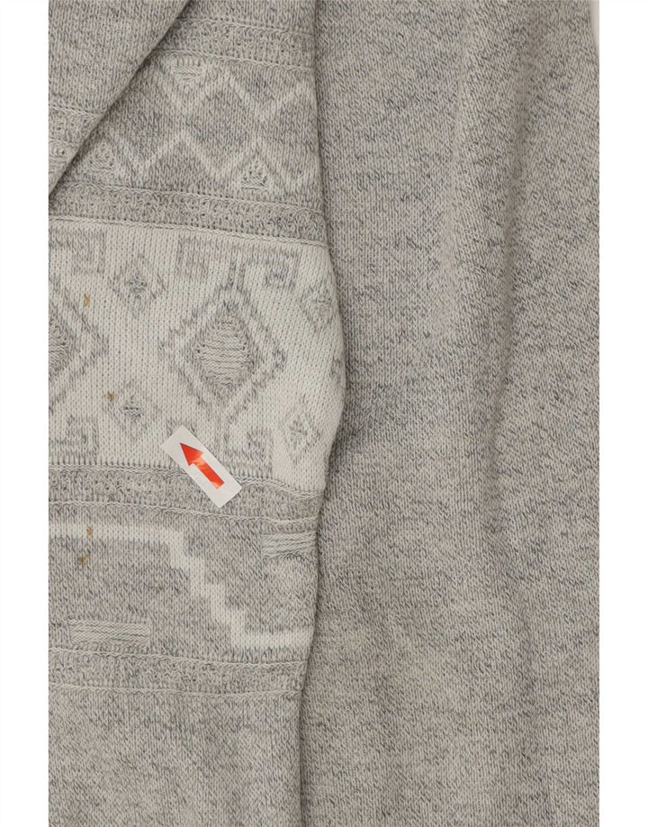 Vintage Mens Boat Neck Jumper Sweater XL Grey Geometric