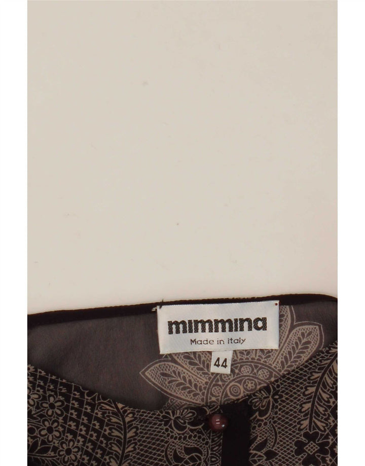 MIMMINA Womens See Through Shirt Blouse IT 44 Medium Black Floral