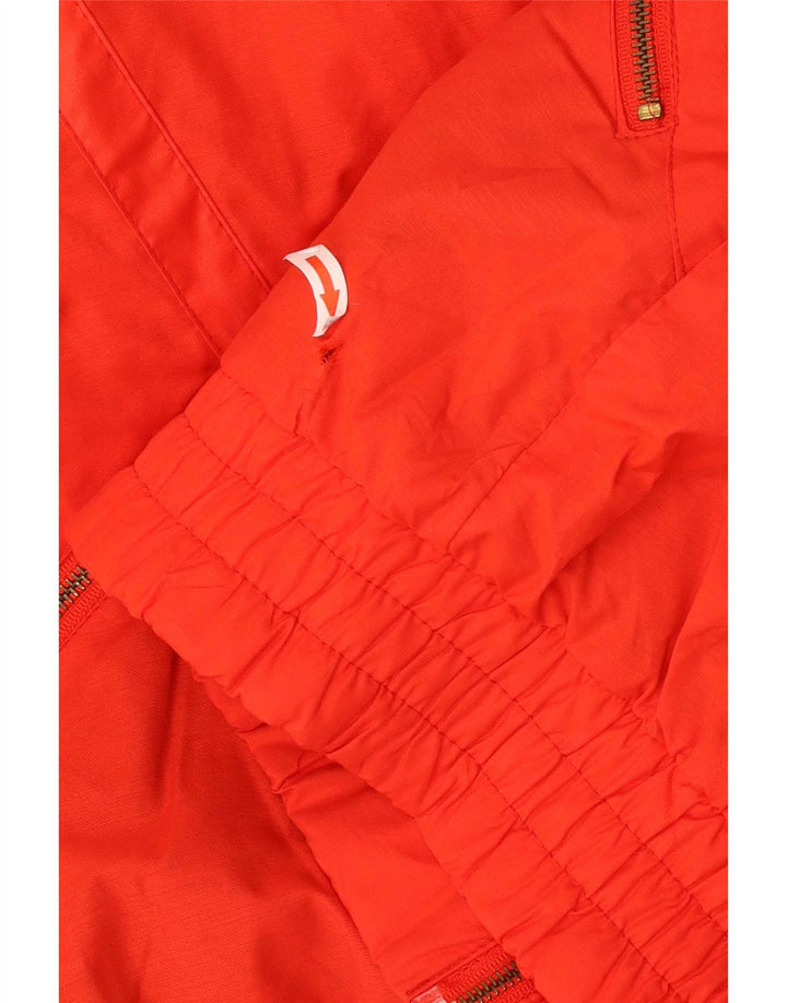 Vintage Womens Hooded Oversized Windbreaker Jacket EU 46 XL Red Cotton