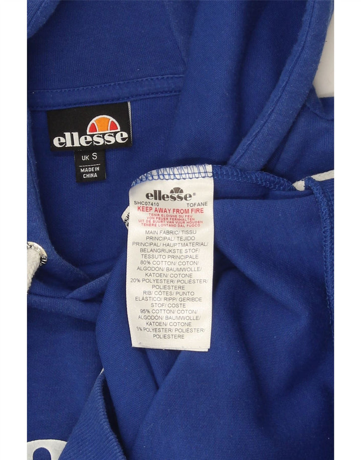 ELLESSE Suéter masculino com capuz gráfico pequeno azul algodão