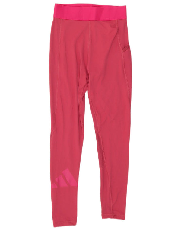 Adidas Damen Graphic Leggings UK 8 Small Rosa Polyester