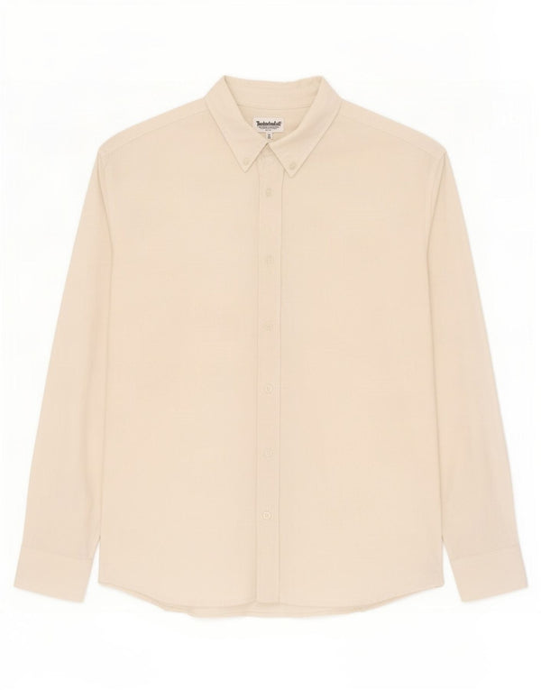 Timberland Mens Slim Fit Shirt Large Off White Linen