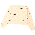 FILA Womens Crop Graphic Sweatshirt Jumper UK 16 Large Off White Polyester