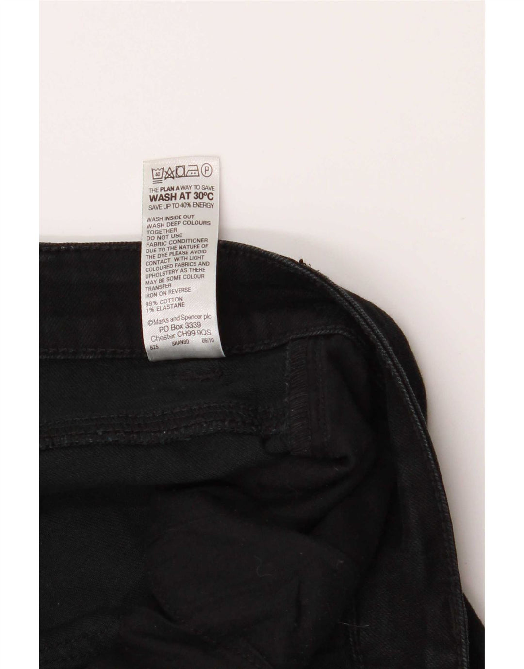 Marks & Spencer Womens Short Bootcut Jeans UK 12 Medium W34 L27 Black