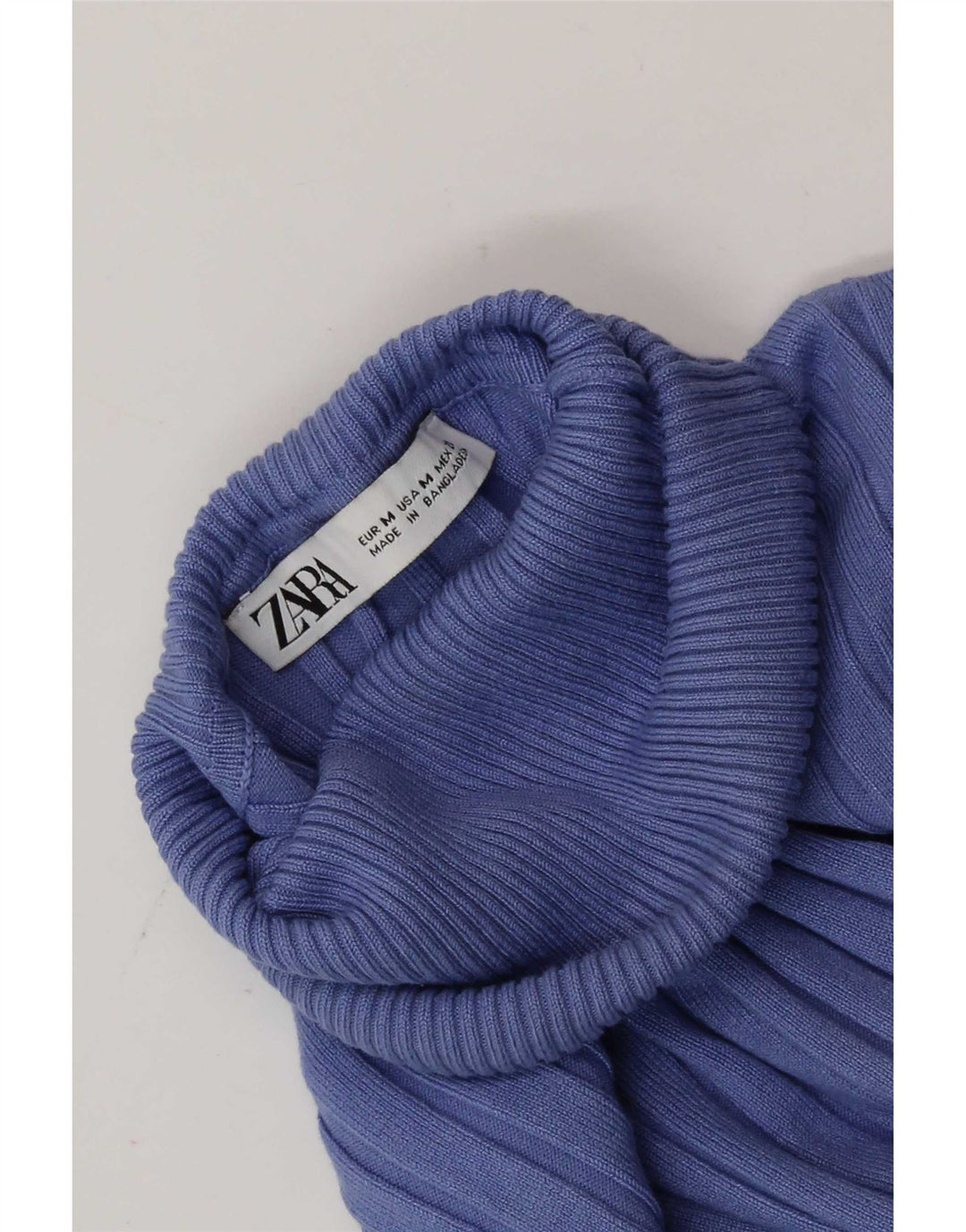 Zara Womens Crop Roll Neck Jumper Sweater UK 12 Medium Purple