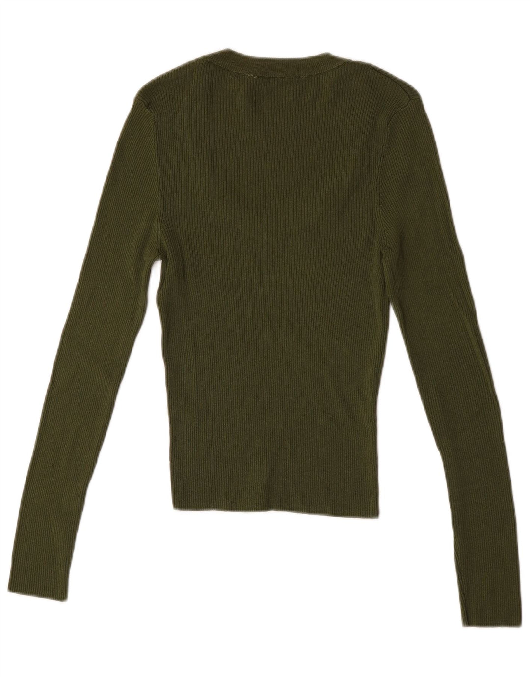 Zara Womens Top Long Sleeve UK 14 Large Khaki Viscose