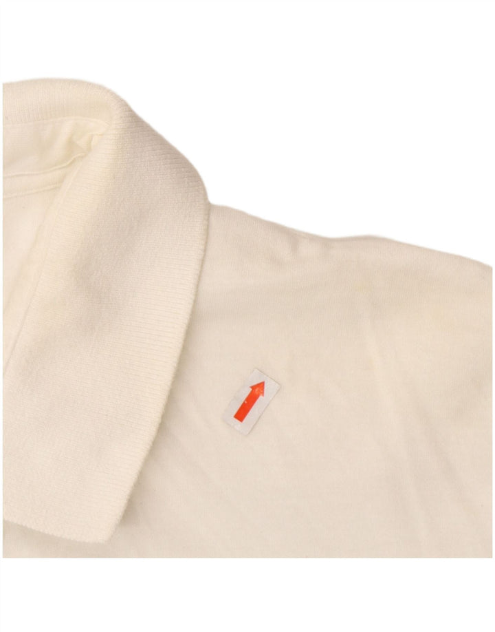 FRENCH CONNECTION Mens Polo Shirt Large Off White Cotton
