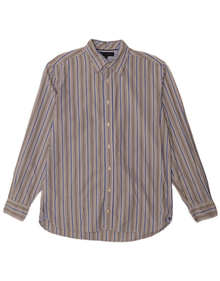 Tommy Hilfiger Mens Shirt Medium Blue Pinstripe Cotton