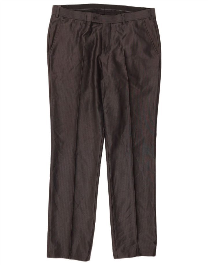 Angelo Litrico Mens Suit Trousers IT 48 Medium W34 L30 Grey Pinstripe