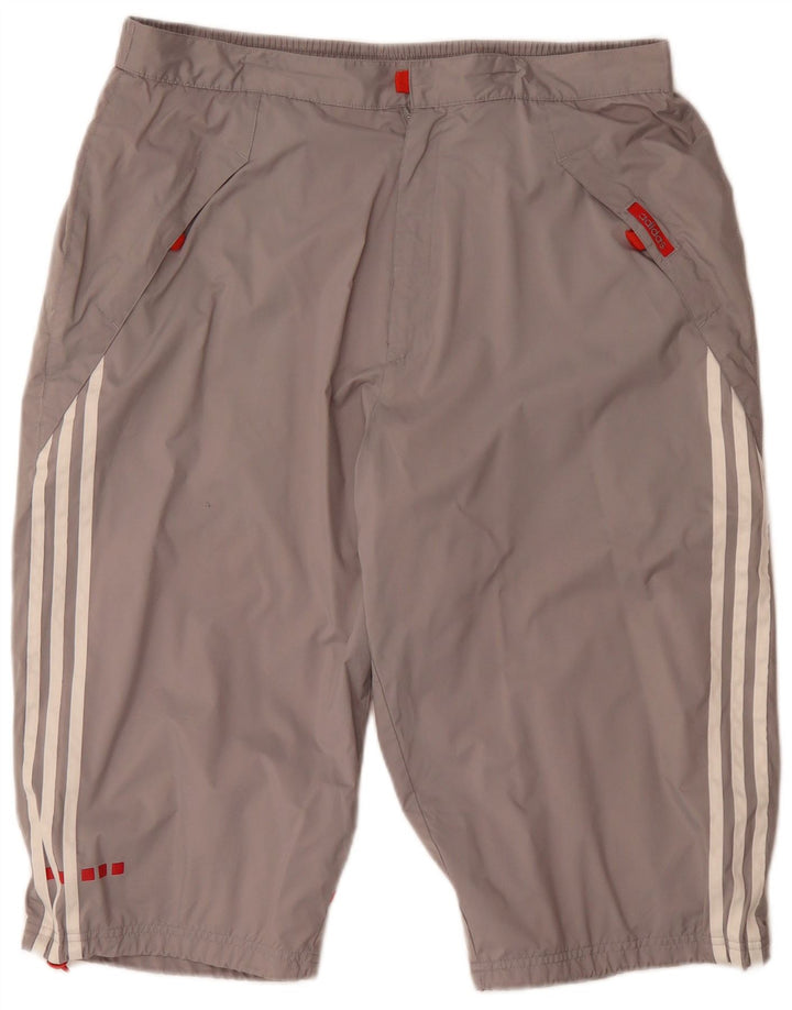 Pantaloncini Bermuda Adidas da uomo grandi W36 in poliestere grigio