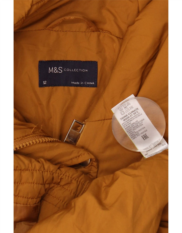 Marks & Spencer Polstret hættejakke til kvinder UK 12 Medium Gul Polyester
