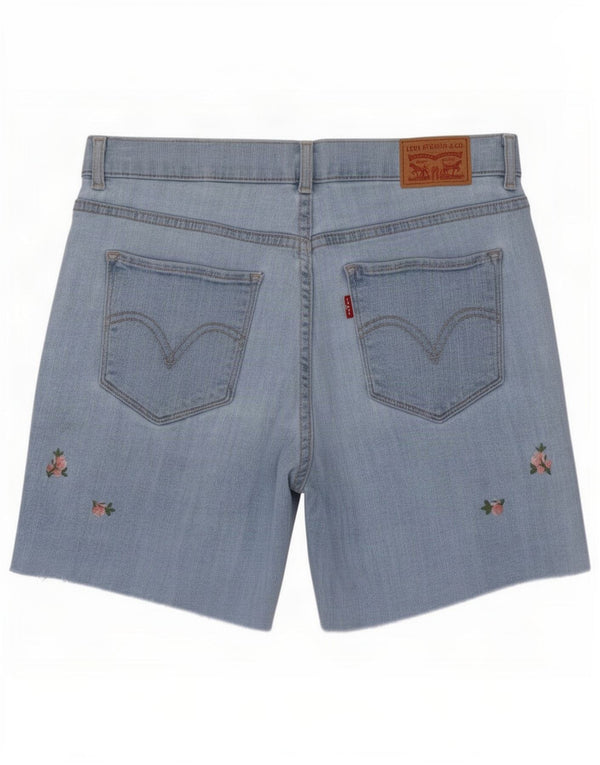 Levi's Damen-Jeansshorts, klassisch, Größe S, Größe W27, Baumwolle mit blauem Blumenmuster