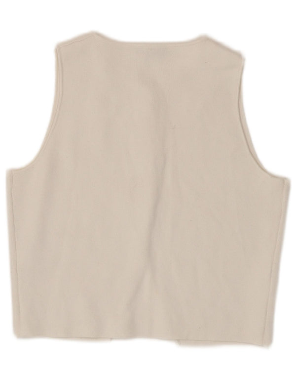 Zara Womens Sleeveless Cardigan Top UK 14 Large White Viscose