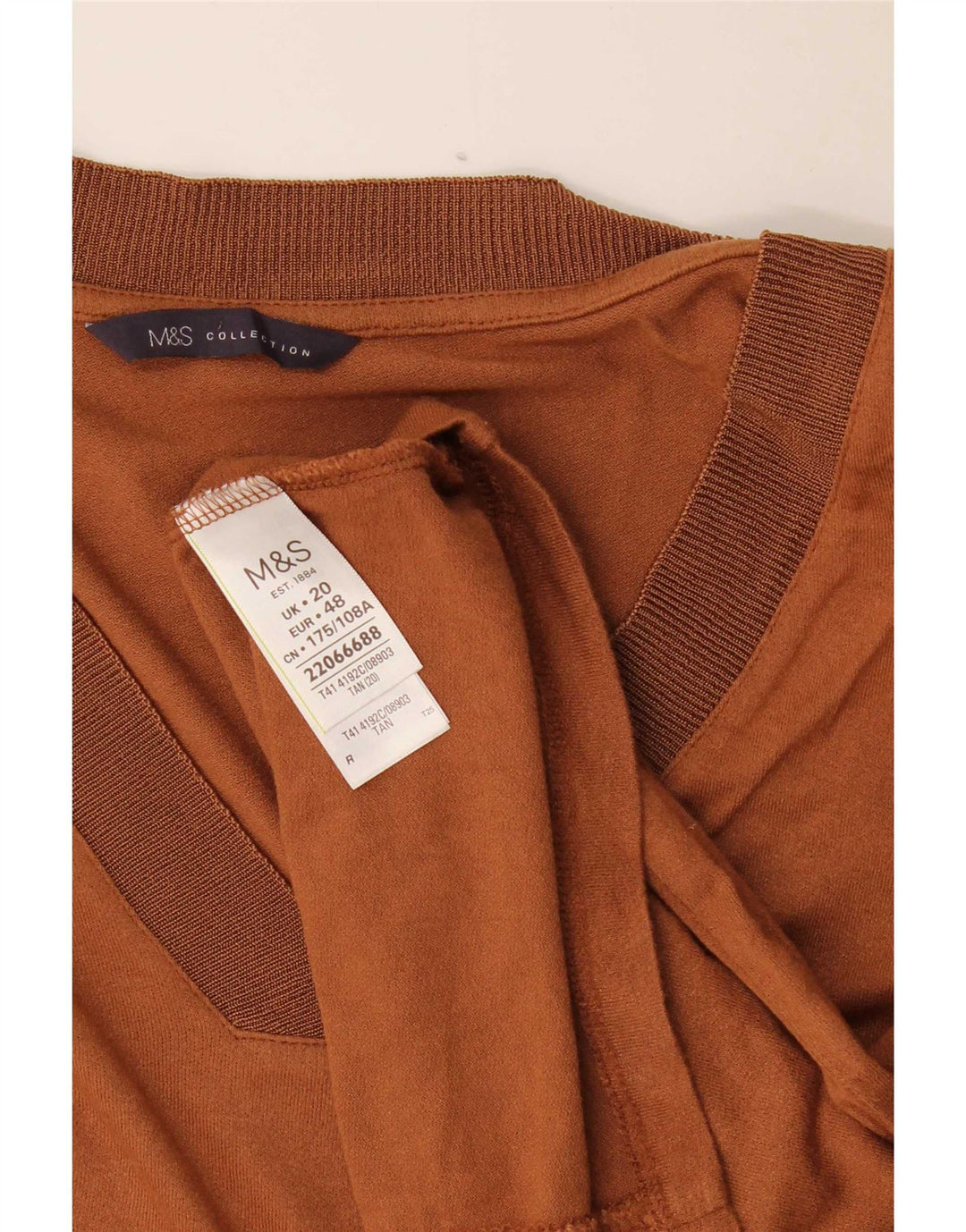 Marks & Spencer Chemisier pour femme UK 20 2XL Marron Viscose
