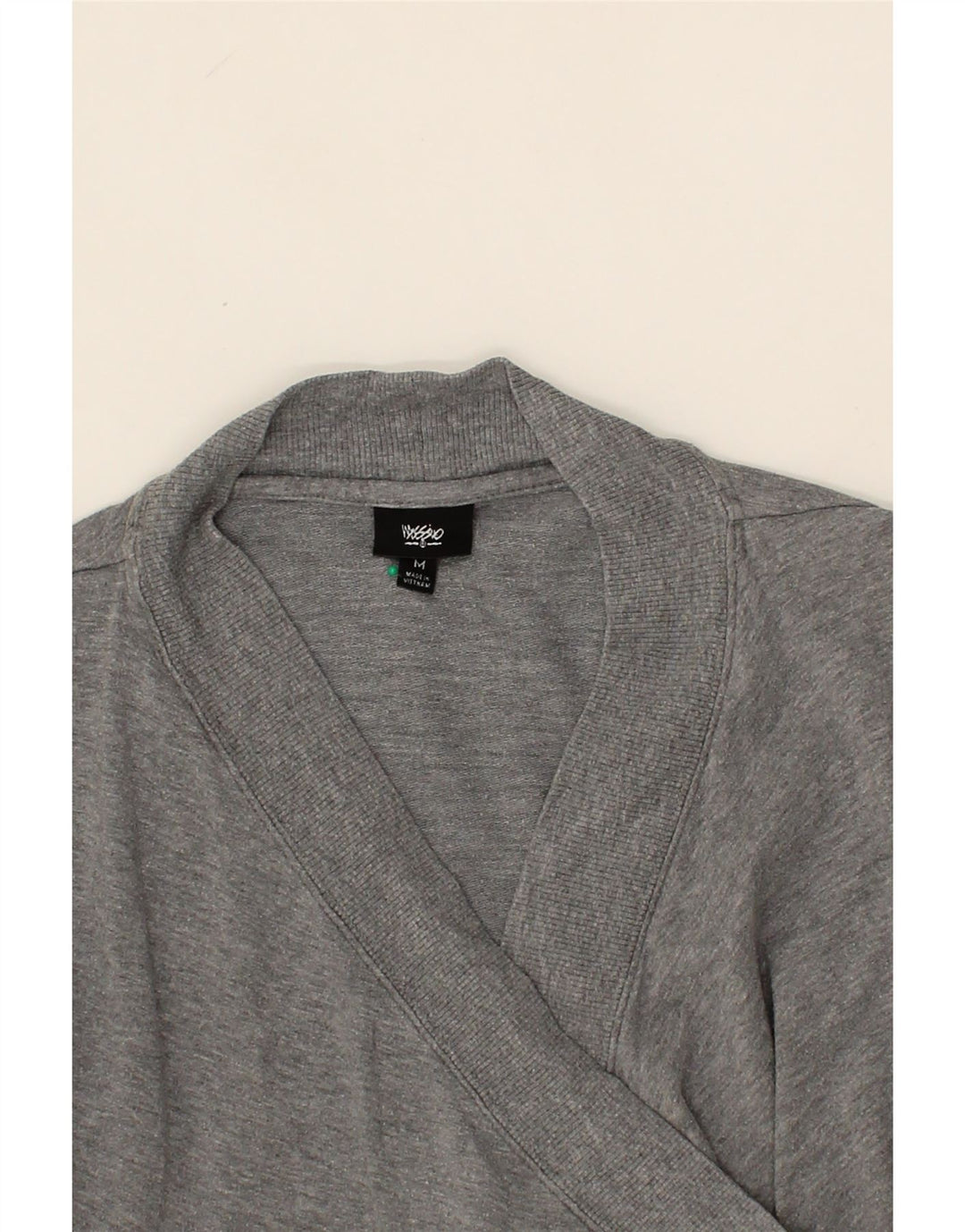 MOSSIMO Womens Asymmetric Open Cardigan Sweater UK 14 Medium Grey Cotton Vintage Mossimo and Second-Hand Mossimo from Messina Hembry 
