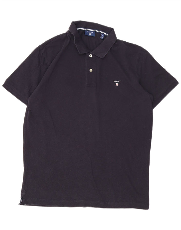 Gant Mens Polo Shirt Large Navy Blue Cotton