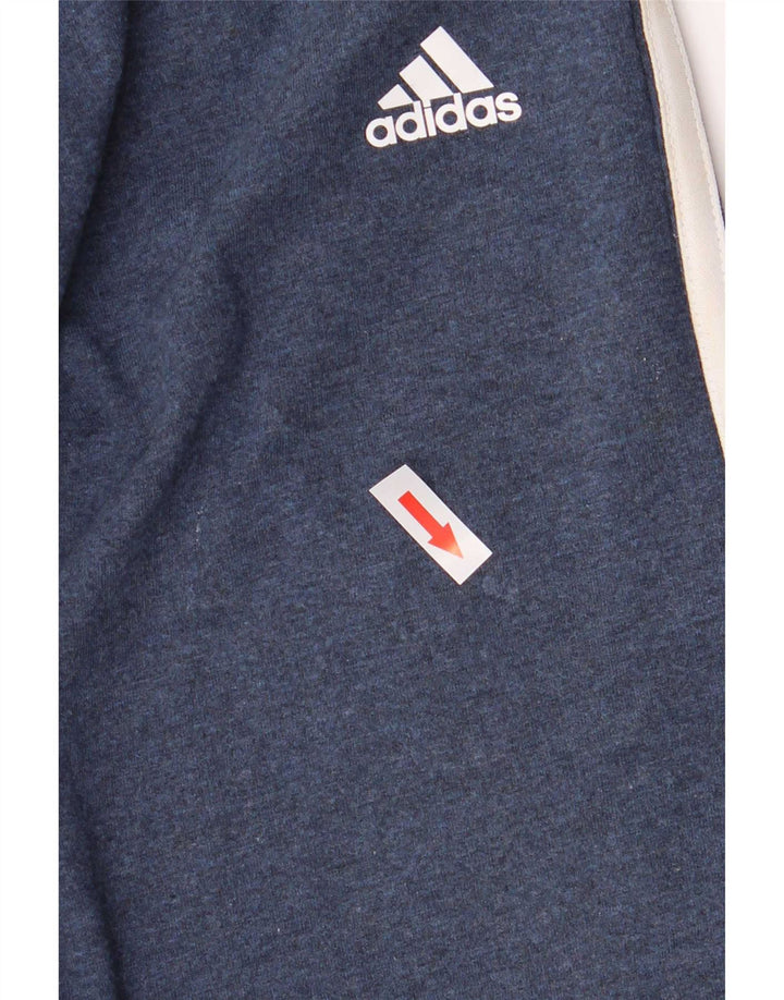 Adidas Womens Leggings UK 12/14 Medium Navy Blue Cotton