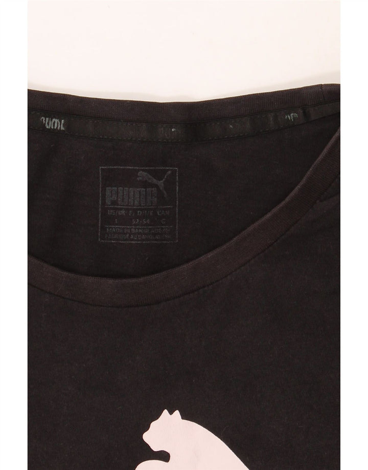 PUMA Mens Graphic T-Shirt Top Large Black Cotton Vintage Puma and Second-Hand Puma from Messina Hembry 