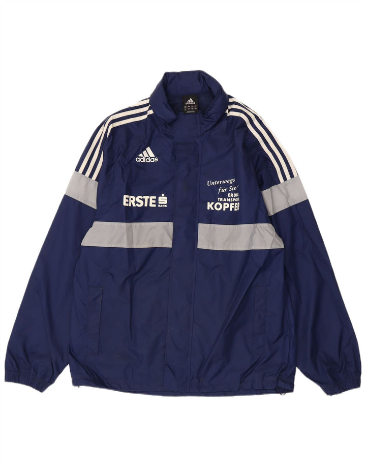 Giacca antipioggia grafica da uomo Adidas UK 38/40 Medium Blu Navy Colourblock